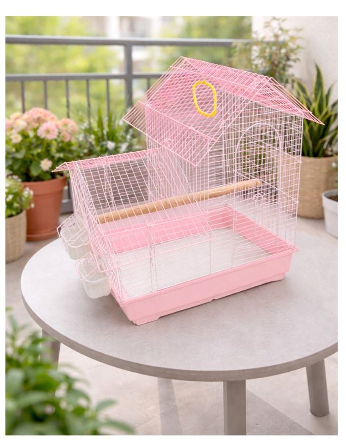 Petto Bird Cage for Small Birds | Durable Metal Cage with Tray | 35 × 28 × 45 cm - Image 1