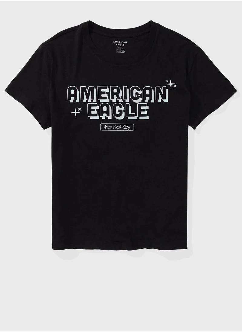 American Eagle Crew Neck Boyfriend T-Shirt