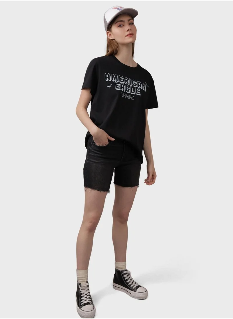 American Eagle Crew Neck Boyfriend T-Shirt