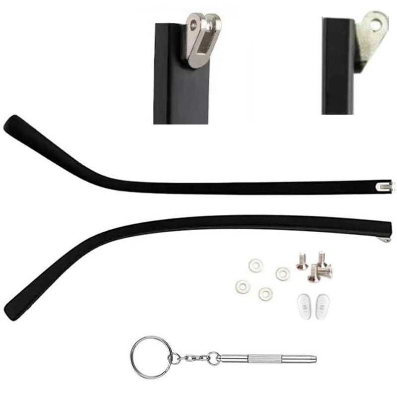 QYAJS Eyeglasses Arms 1 Pair Glasses Sunglasses Replacement Temple TR90 Plastic Frame Double Teeth Convex Width 027inch