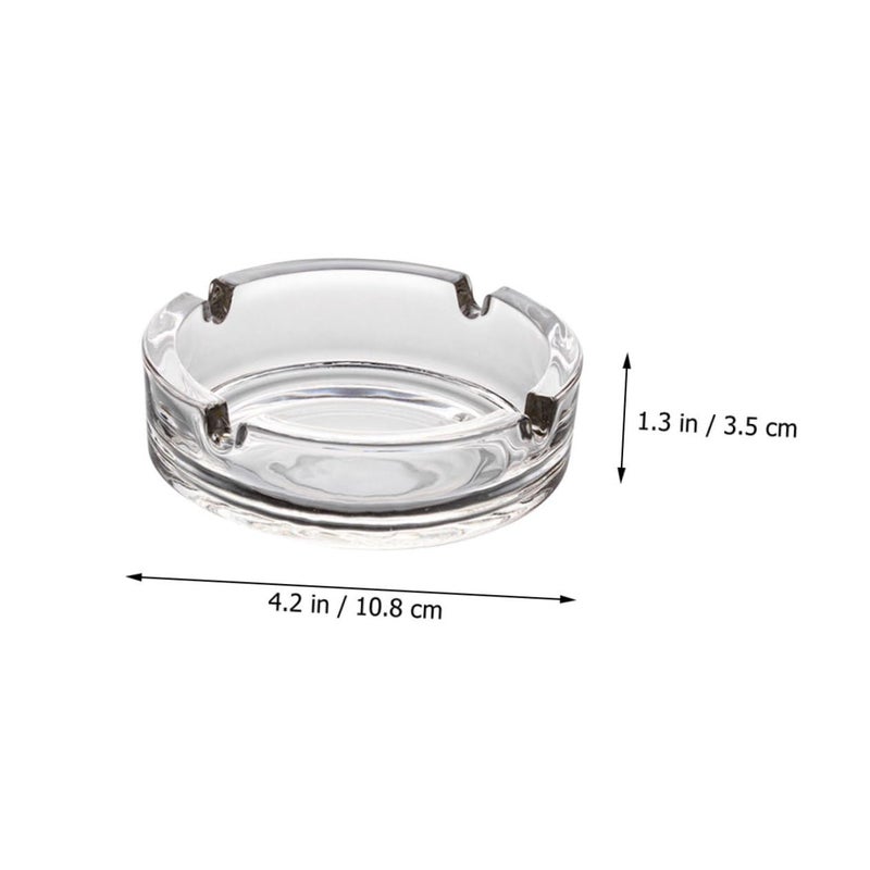 Crystal Glass Round Smokeless Ashtray Decorative Home Office Accessory - Image 3