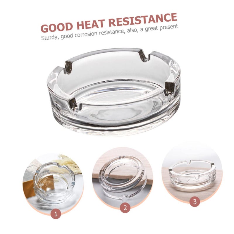 Crystal Glass Round Smokeless Ashtray Decorative Home Office Accessory - Image 5