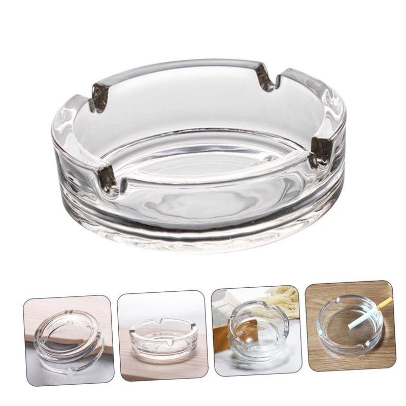 Crystal Glass Round Smokeless Ashtray Decorative Home Office Accessory - Image 4