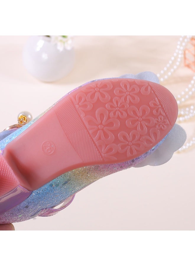 general Crystal Princess shoes, fashionable girl shoes, shiny girl formal shoes, little girl/grown-up Jada children's shoes, flower girl shoes for weddings, birthday parties and ball events, sequined closed-toe sandals, laced children's school shoes, low-heeled shoes - Image 2