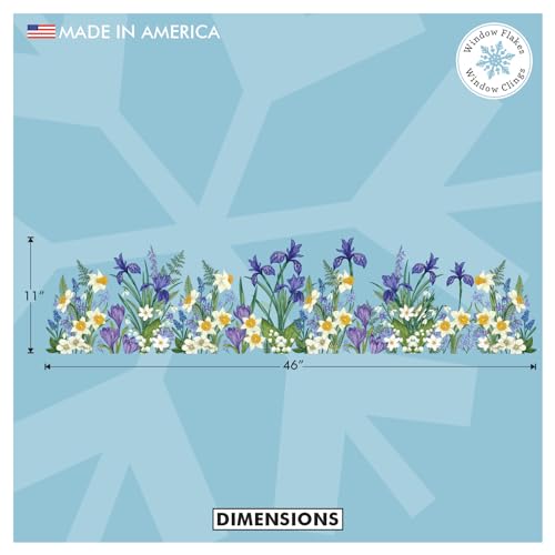 Window Flakes Botanical Springtime Flower Window Cling Decal. Crocuses, Ferns, Daffodils, Snowdrops. Home Decor Decoration for Glass. Spring Vinyl Sticker. Made in America. - Image 2