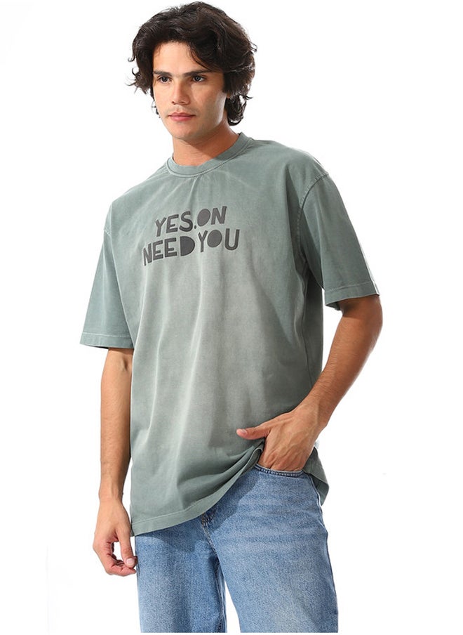 WHITE RABBIT - Cotton Tee With Wash Front & Back Pattern - Image 1