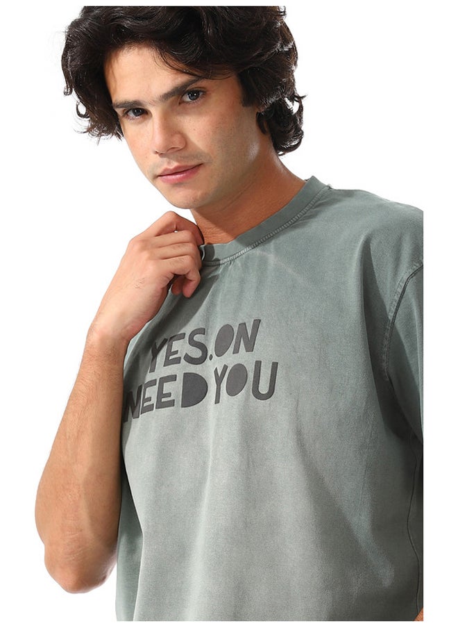 WHITE RABBIT - Cotton Tee With Wash Front & Back Pattern - Image 1