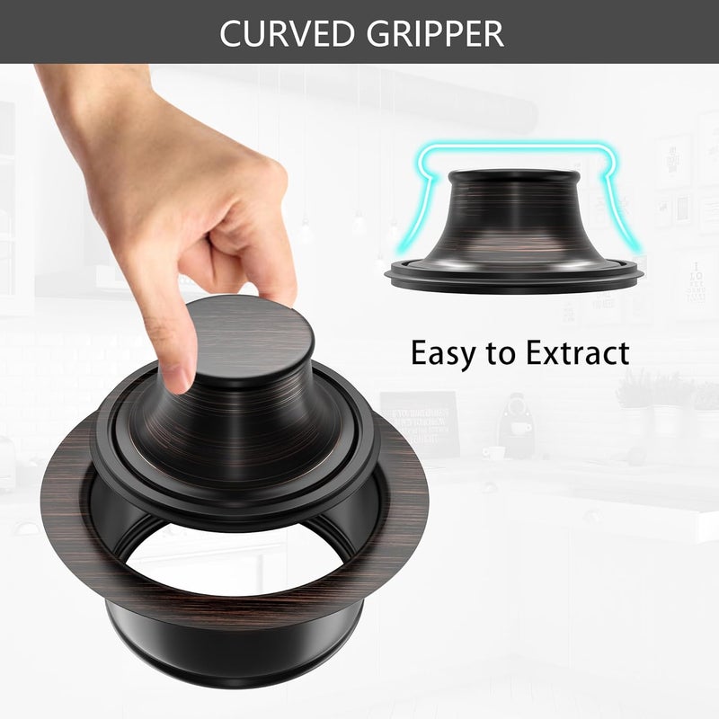 Exakey Garbage Disposal Flange and Stopper for Kitchen Sink,Sink Drain Flange with Stopper for Garbage Disposal Stainless Steel Fit Universal 3-1/2 Inch Standard Sink Drain Opening Oil Rubbed Bronze - Image 4