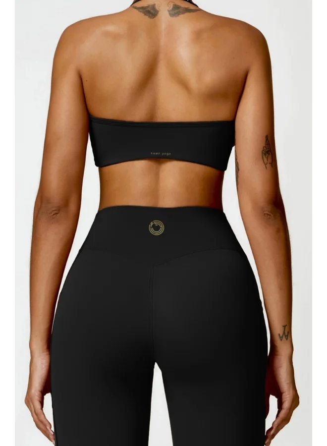 KAWN.YOGA Womens Open Back Sports Bra - Padded Low Impact Workout Yoga Bra with Removable Built in Bra