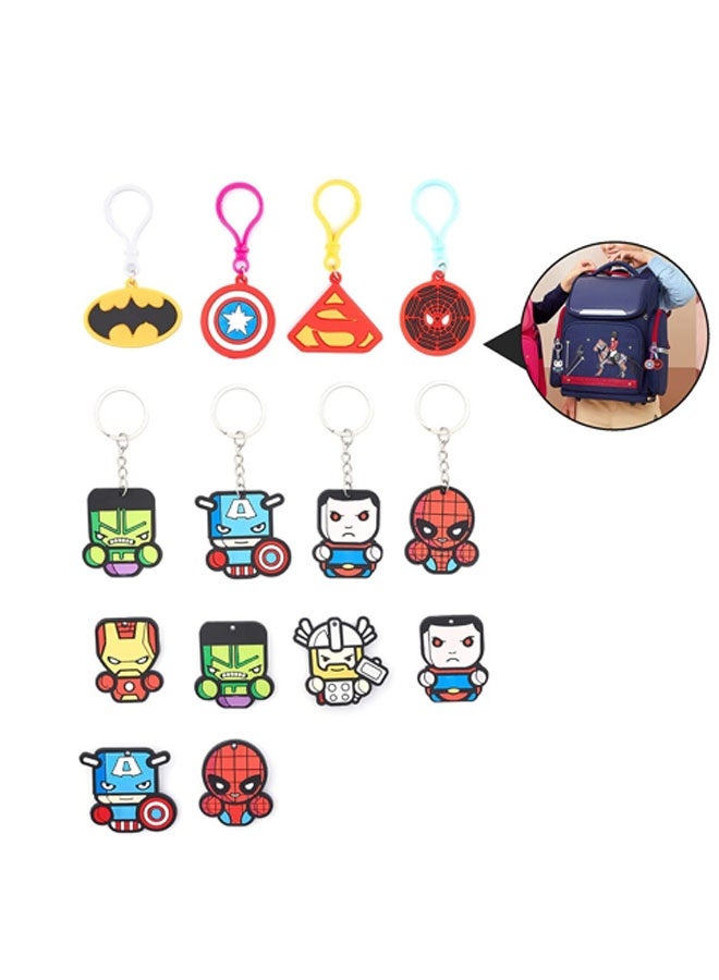 Beauenty Party Articles Superhero Birthday Party Gift Set Includes 18 Pcs Party Articles Superhero masks， 18Pcs Keychains 18Pcs Gifts Bag，36pcs Superhero Hand Slap Bracelet(108PC) - Image 4