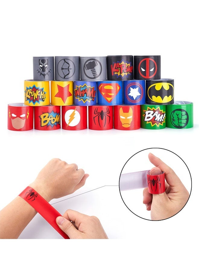 Beauenty Party Articles Superhero Birthday Party Gift Set Includes 18 Pcs Party Articles Superhero masks， 18Pcs Keychains 18Pcs Gifts Bag，36pcs Superhero Hand Slap Bracelet(108PC) - Image 3