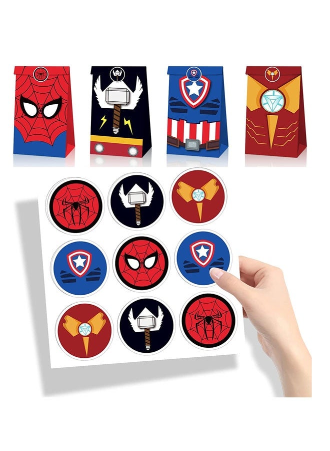 Beauenty Party Articles Superhero Birthday Party Gift Set Includes 18 Pcs Party Articles Superhero masks， 18Pcs Keychains 18Pcs Gifts Bag，36pcs Superhero Hand Slap Bracelet(108PC) - Image 2