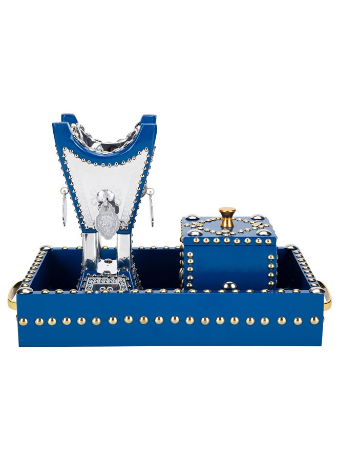 AL SANIDI Incense Tools Set, Heritage Incense, Silver*Blue, Size40*20*6.5Cm  - Image 2