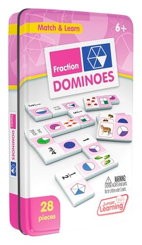 Junior Learning JL485 Fraction Dominoes, Multi 7.8 H x 4.7 L x 1.5 W - Image 3