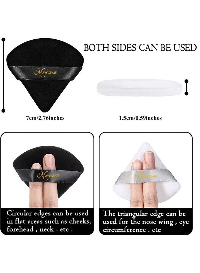 maycreate 10Pcs Triangle Powder Puff For Women Face Dry Wet Use Makeup Puff For Loose Powder Body Powder Wedge Shape Velour Cosmetic Sponge For Contouring Under Eyes And Corners - Image 3