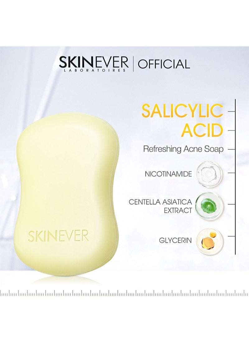 Salicylic Acid Soap，with Kojic Acid，Sulphur，Aloe Vera for Pore Exfoliating，Softening Skin，Anti-Blemish，Skin Cleansing，purify pores，Exfoliating (80g)