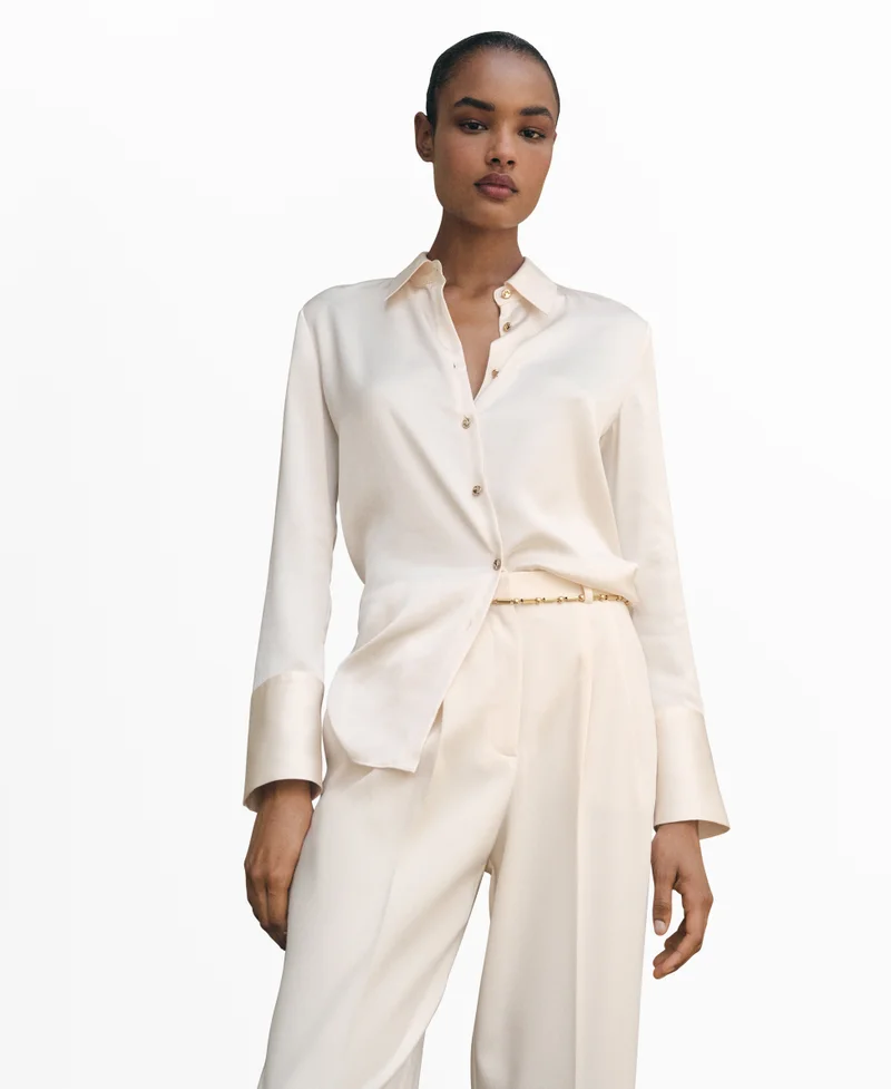 MANGO Satin finish flowy shirt
