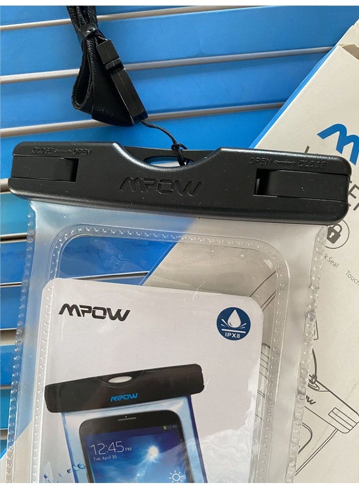 Mpow Waterproof bag, 7 inches, black, mobile phone waterproof bag, wallet waterproof bag. - Image 4