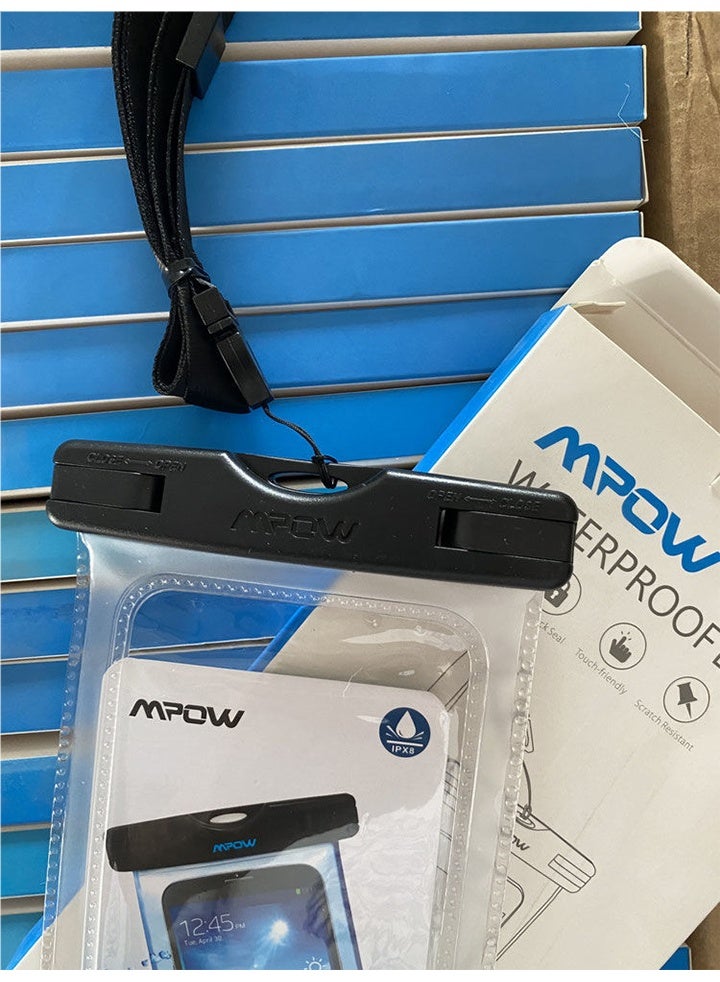 Mpow Waterproof bag, 7 inches, black, mobile phone waterproof bag, wallet waterproof bag. - Image 5