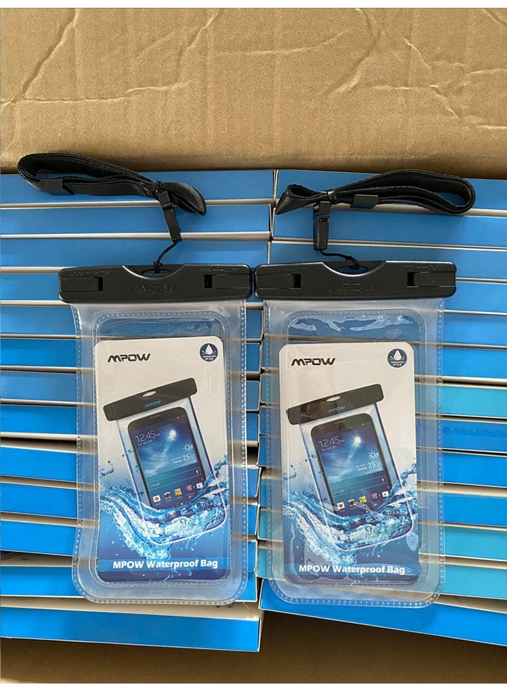 Mpow Waterproof bag, 7 inches, black, mobile phone waterproof bag, wallet waterproof bag. - Image 1