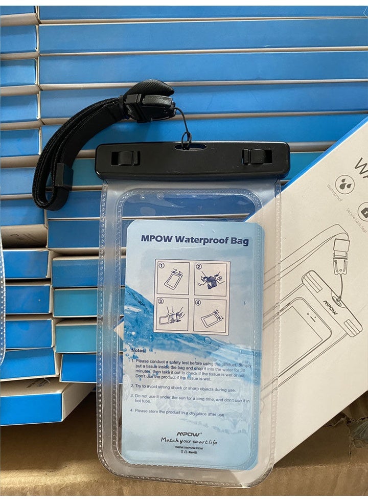 Mpow Waterproof bag, 7 inches, black, mobile phone waterproof bag, wallet waterproof bag. - Image 2
