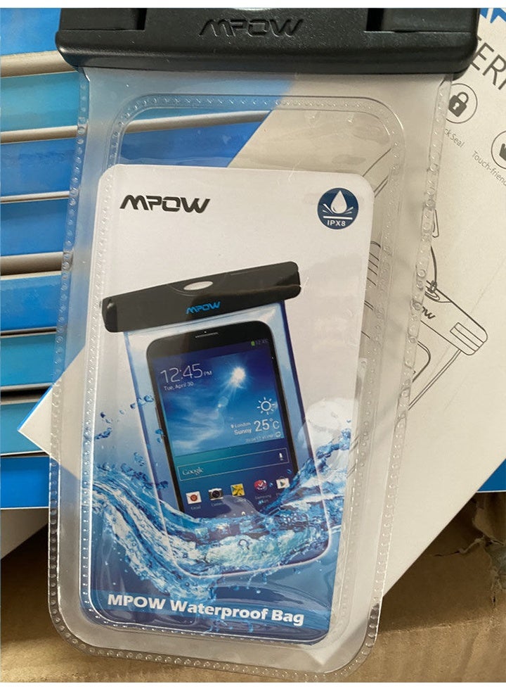 Mpow Waterproof bag, 7 inches, black, mobile phone waterproof bag, wallet waterproof bag. - Image 3