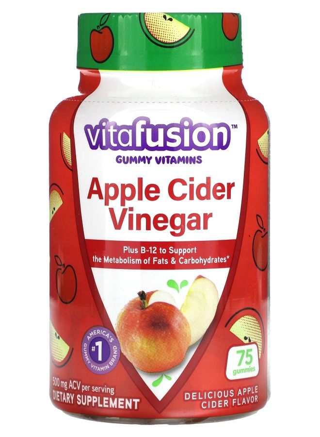 Vitafusion Gummy Vitamins Apple Cider Vinegar 500 mg 75 Gummies (250 mg per Gummy) - Image 1