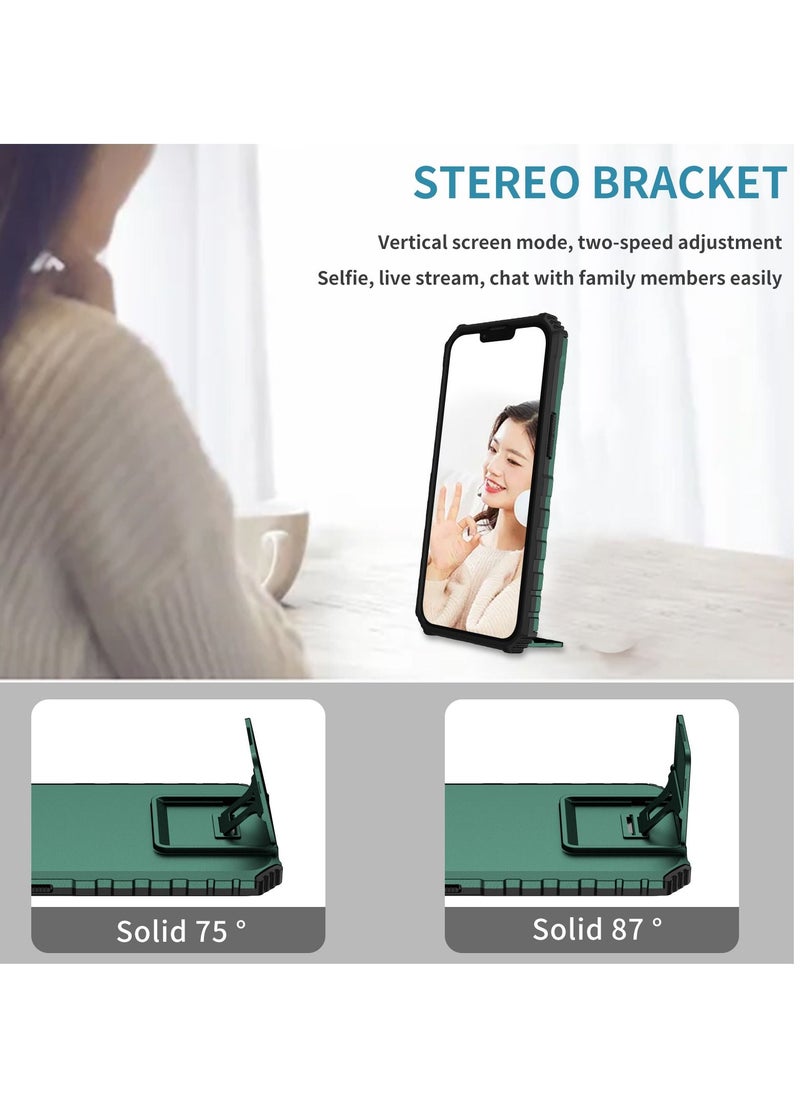 Generic - Iphone 14 Plus Green Mobile Phone Case Cover, Innovative Telescopic Bracket, Sliding Protection Camera Window, Bumper Shockproof Phone Back Cover - Image 1