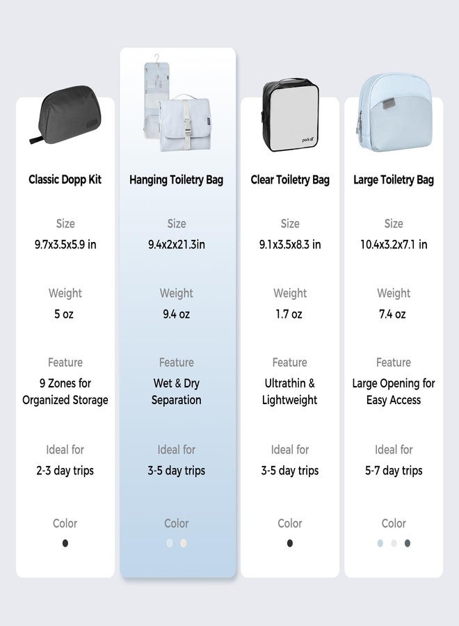 pack all Hanging Travel Toiletry Bag, Foldable Cosmetic Bag with Multiple Compartments, Water-Resistant Makeup Bag for Toiletries, Accessories (Light Beige) - Image 2