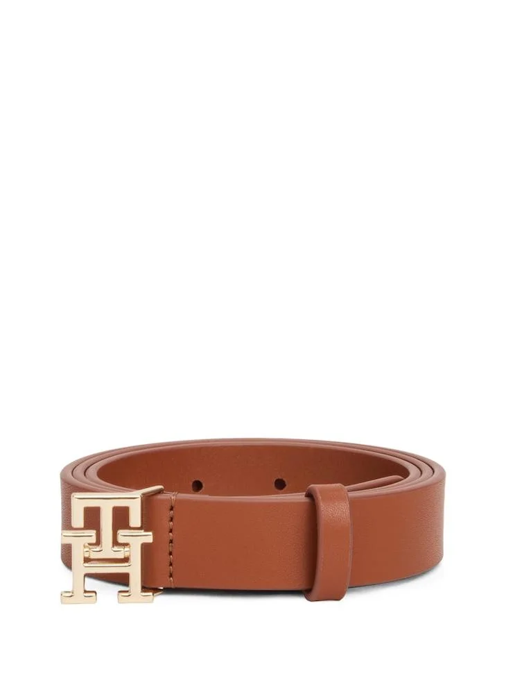 تومي هيلفيغر Modern TH Monogram Buckle Leather Belt