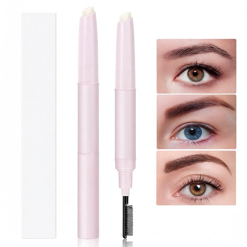 Eyebrow Styling Wax 3 Colors Waterproof Long-lasting Brow Gel Pencil - 3D Feathery Effect Brow Soap Brush for Natural Brows Makeup - Image 5