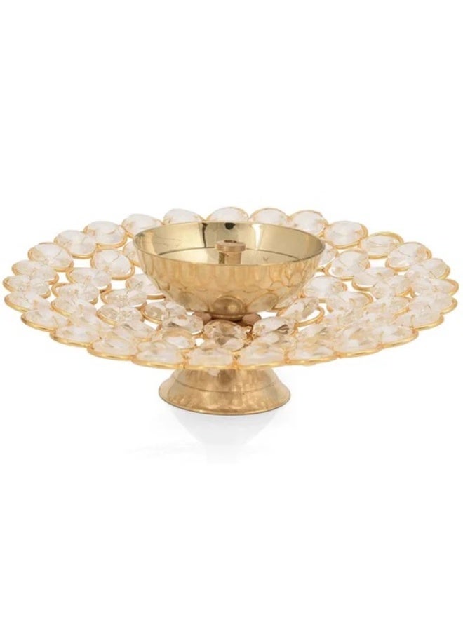 Shreeji Crystal Diya | Large Oil Lamp | Shadow Lamp | Brass and Metal Diya - Image 4