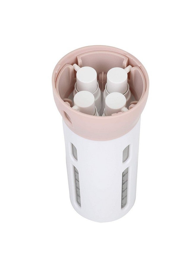 Travigo 2 Pieces 4-in-1 Travel Bottle Set, Dispenser, Includes Four 40 mL Cosmetic Toiletry Containers for Shampoo, Lotions, Skincare, Makeup Products (Gray-Pink (2-PC SET)) - Image 2
