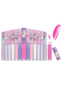 Expressions Expressions 14pc Lip Gloss for Girls - Glossy Lip Gloss Tubes | Non Toxic Lip Gloss Set - Unicorn Princess Birthday Party Favors Kids Makeup  - Image 1