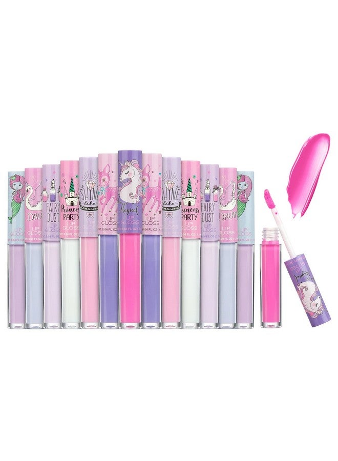 إكسبريشنز ملمع شفاه إكسبريشنز (١٤ قطعة) للبنات - أنابيب ملمع شفاه لامعة | مجموعة ملمع شفاه غير سامة - هدايا حفلات أعياد ميلاد أميرات يونيكورن، مكياج للأطفال - Image 1