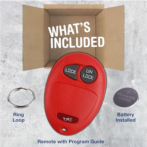 KeylessOption Key Fob Replacement for 2001 2002 2003 2004 2005 2006 2007 2008 2009 2010 2011 2012 Chevrolet Colorado Hummer GMC Canyon Pontiac Isuzu Remote, 3-Button L2C0007T, Locksmith Required - Image 2