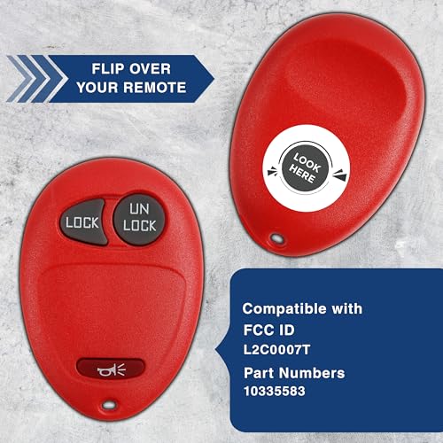 KeylessOption Key Fob Replacement for 2001 2002 2003 2004 2005 2006 2007 2008 2009 2010 2011 2012 Chevrolet Colorado Hummer GMC Canyon Pontiac Isuzu Remote, 3-Button L2C0007T, Locksmith Required - Image 4