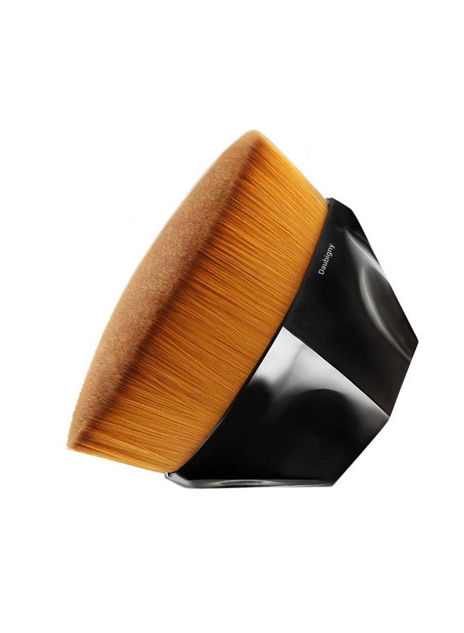 Daubigny Foundation Makeup Brush Flat Top Kabuki Hexagon Face Blush Liquid Powder Foundation Brush for Blending Liquid, Cream or Flawless Powder Cosmetics with Bonus Protective Case (Black) - Image 1