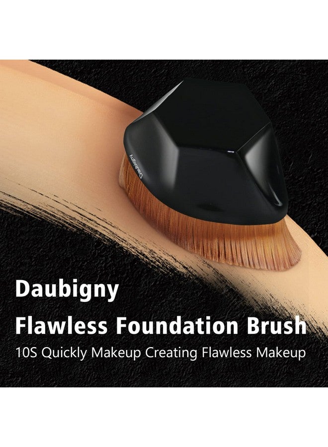 Daubigny Foundation Makeup Brush Flat Top Kabuki Hexagon Face Blush Liquid Powder Foundation Brush for Blending Liquid, Cream or Flawless Powder Cosmetics with Bonus Protective Case (Black) - Image 5