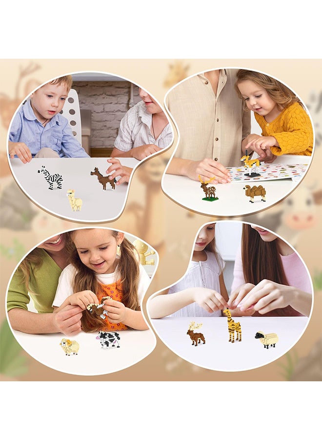 مجموعة من 12 قطعة من مكعبات بناء الحيوانات الصغيرة، لعبة مكعبات صغيرة لطيفة وملونة، أحجية إبداعية للأطفال، مكعبات تعليمية صغيرة الحجم (مجموعة هدايا في صناديق) - Image 3