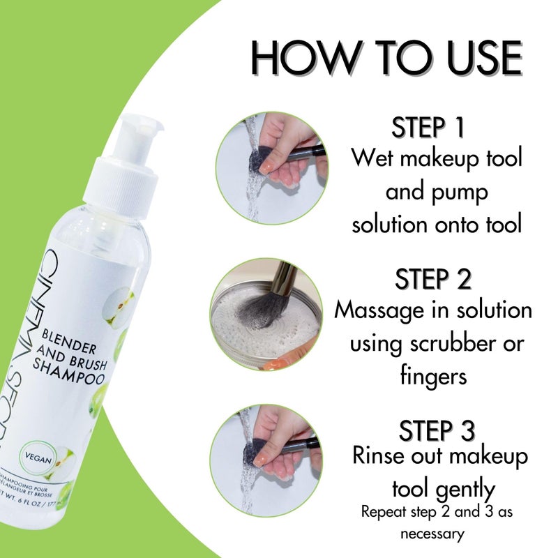 Cinema Secrets Vegan Makeup Brush Cleaner - Sponge & Makeup Brush Shampoo for Deep Cleansing - Removes Build-Up & Stains - Gentle & Cruelty-Free Beauty Tools Accessories (6 oz) - Image 3