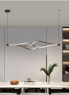 YATAI LIGHTING Modern LED Linear Chandelier, 75W Adjustable Dimmable Light with Remote Control, 120cm Black Hanging Pendant for Dining Room, Kitchen Island, and Office  - Image 5