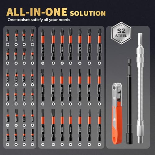 Revvstark 86PCS Magnetic Impact Nut Driver Set Metric & SAE with Socket Adapters, Wing Nut Driver, Universal Sockets, Bit Holder, Quick Release Extension, Power Bits, Storage Box - Image 3