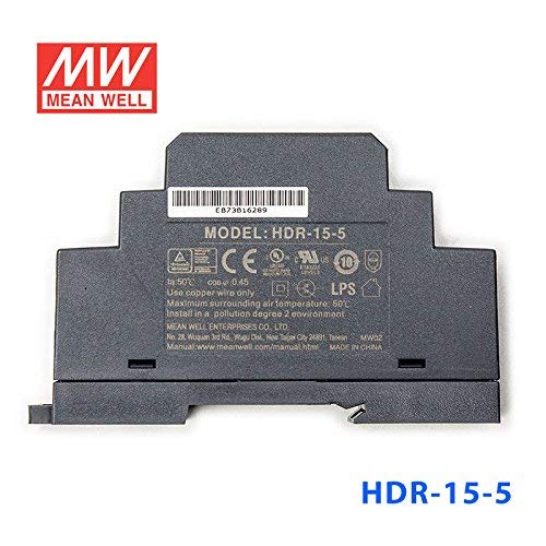 Meanwell MEAN WELL HDR-15-5 Ultra Slim Step-Shape 1SU DIN Rail Power Supply, 5V 2.4A 12W - Image 4