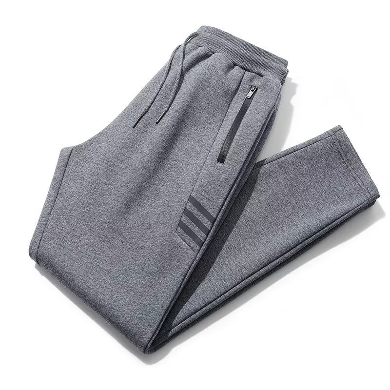 Mens Casual Joggers with Zip Pockets Straight dark gray