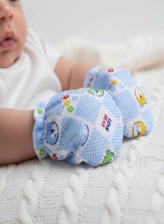 KmCho Baby Elastic Hand Gloves - Soft Cotton Infant Mittens for Newborns | Scratch-Free, Breathable & Skin-Friendly Baby Hand Protection - (Pack of 12) - Image 3
