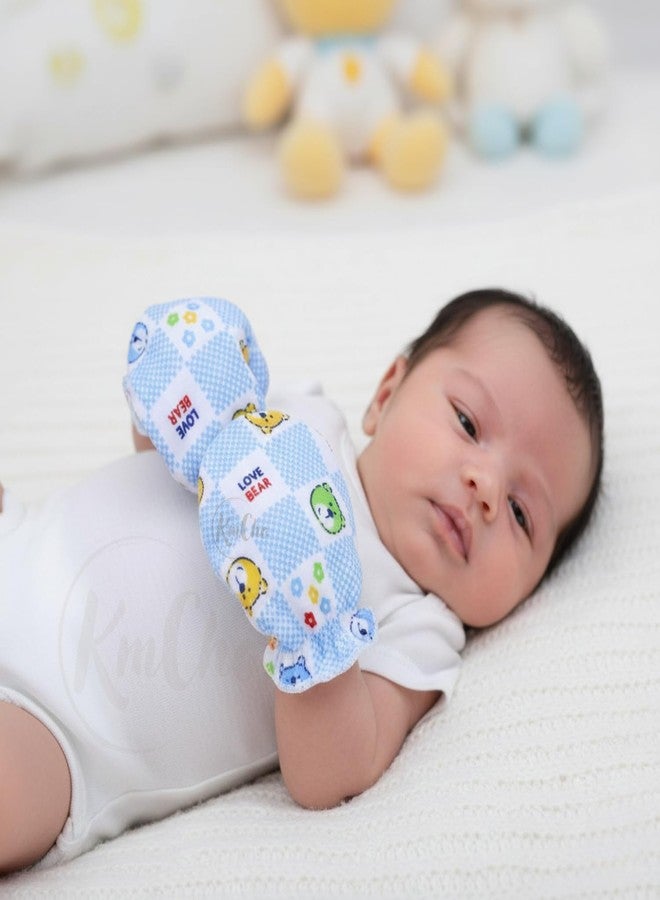 KmCho Baby Elastic Hand Gloves - Soft Cotton Infant Mittens for Newborns | Scratch-Free, Breathable & Skin-Friendly Baby Hand Protection - (Pack of 12) - Image 2