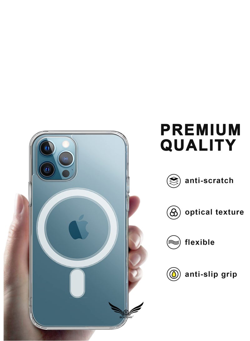 Clear Magnetic Case for iPhone 14 Pro Compatible with Magsafe Card Wallet & Wireless Chager, Screen & Camera Protection Shockproof Magsafe Cover for Apple iPhone 14 Pro