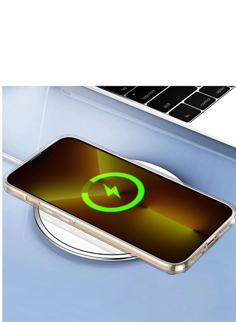 Clear Magnetic Case for iPhone 14 Pro Compatible with Magsafe Card Wallet & Wireless Chager, Screen & Camera Protection Shockproof Magsafe Cover for Apple iPhone 14 Pro