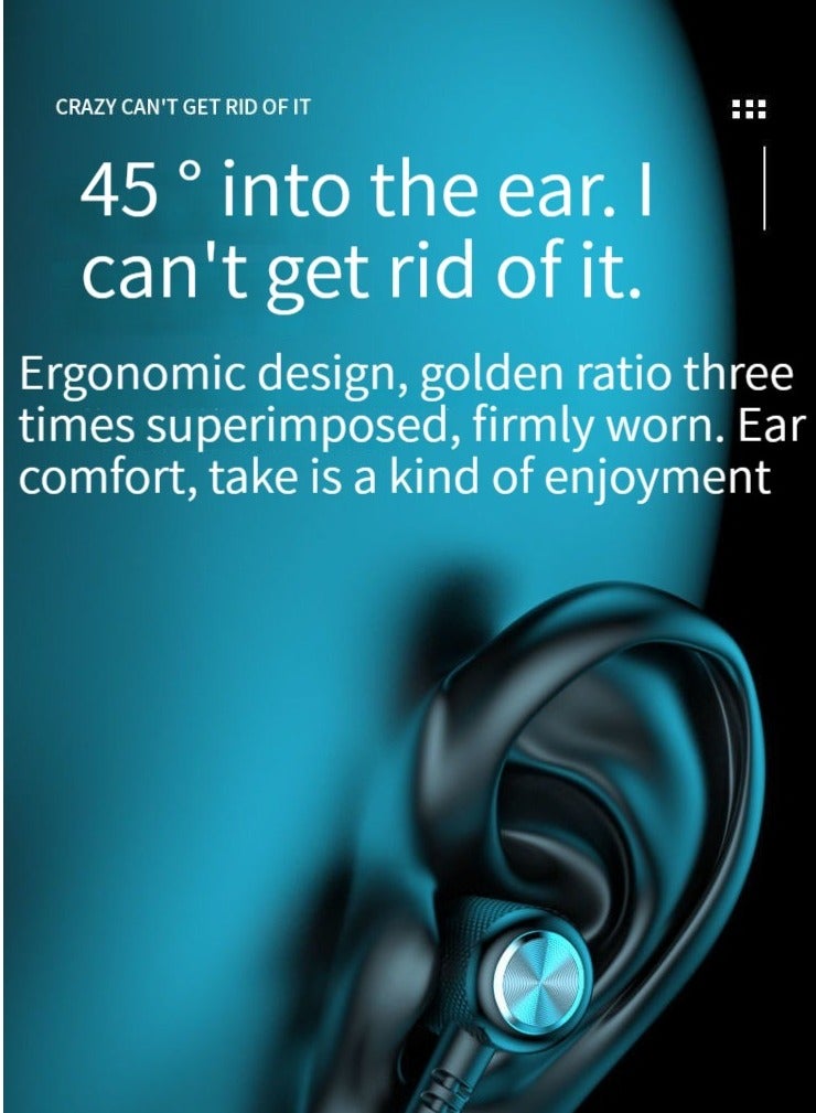New neck hanging sports headphones magnetic three-dimensional running neck hanging in-ear comfortable music bluetooth headset charming red  - Image 2